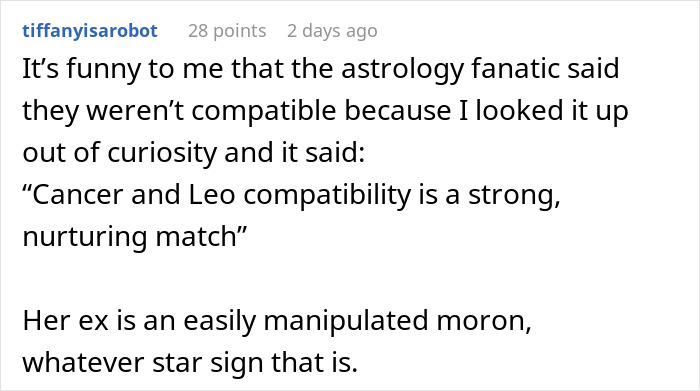 Woman Dumps BF For Cheating On Her With Astrology-Obsessed Friend, He Blames It On Her Being A Cancer Woman Dumps BF For Cheating On Her With Astrology-Obsessed Friend, He Blames It On Her Being A Cancer