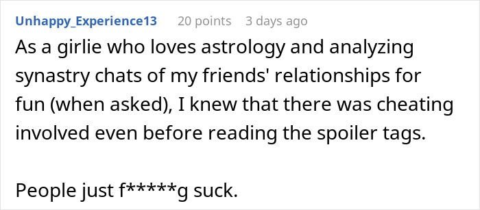 Woman Dumps BF For Cheating On Her With Astrology-Obsessed Friend, He Blames It On Her Being A Cancer Woman Dumps BF For Cheating On Her With Astrology-Obsessed Friend, He Blames It On Her Being A Cancer
