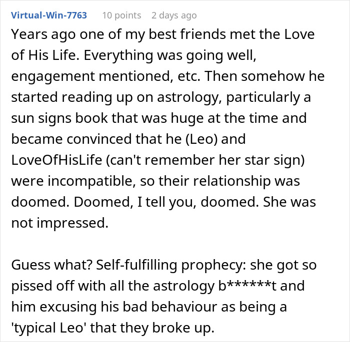 Woman Dumps BF For Cheating On Her With Astrology-Obsessed Friend, He Blames It On Her Being A Cancer Woman Dumps BF For Cheating On Her With Astrology-Obsessed Friend, He Blames It On Her Being A Cancer