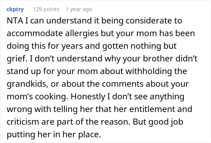 &ldquo;Threatened To Pull The Grandkids Away&rdquo;: Woman Expects Family To Cater To Her Allergies, Gets A Reality Check
