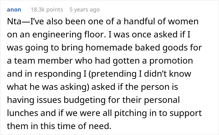 Woman Goes Off On Males Colleagues For Expecting From Her A Homemade Dessert At Potluck Woman Goes Off On Males Colleagues For Expecting From Her A Homemade Dessert At Potluck