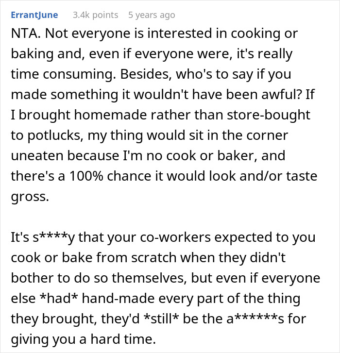 Woman Goes Off On Males Colleagues For Expecting From Her A Homemade Dessert At Potluck Woman Goes Off On Males Colleagues For Expecting From Her A Homemade Dessert At Potluck