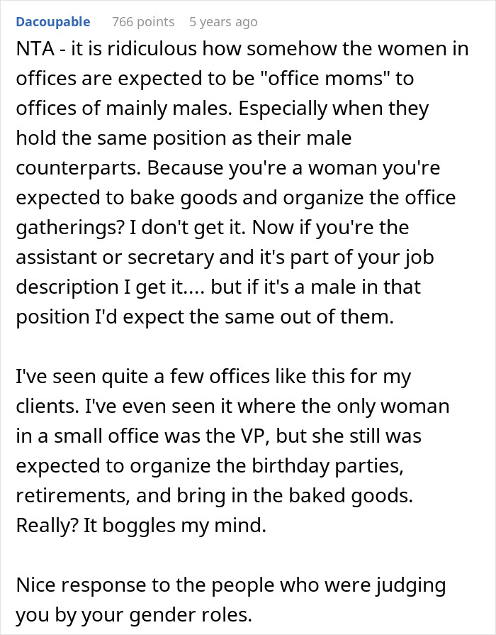 Woman Goes Off On Males Colleagues For Expecting From Her A Homemade Dessert At Potluck Woman Goes Off On Males Colleagues For Expecting From Her A Homemade Dessert At Potluck