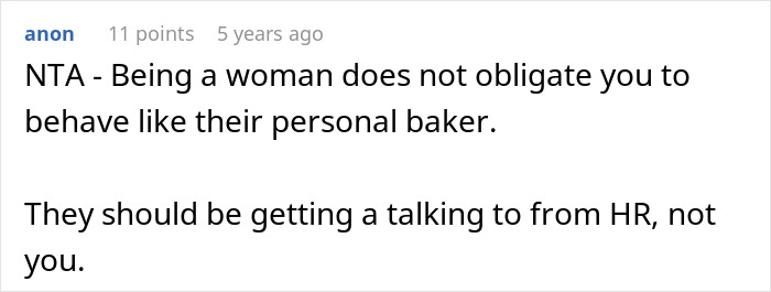 Woman Goes Off On Males Colleagues For Expecting From Her A Homemade Dessert At Potluck Woman Goes Off On Males Colleagues For Expecting From Her A Homemade Dessert At Potluck