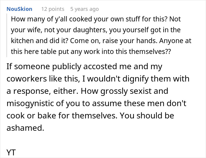 Woman Goes Off On Males Colleagues For Expecting From Her A Homemade Dessert At Potluck Woman Goes Off On Males Colleagues For Expecting From Her A Homemade Dessert At Potluck