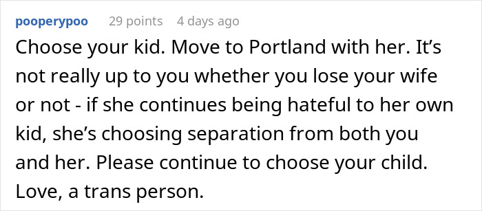 Wife Goes Full Transphobic After Son Comes Out, Husband Feels Like Their Family Is Imploding