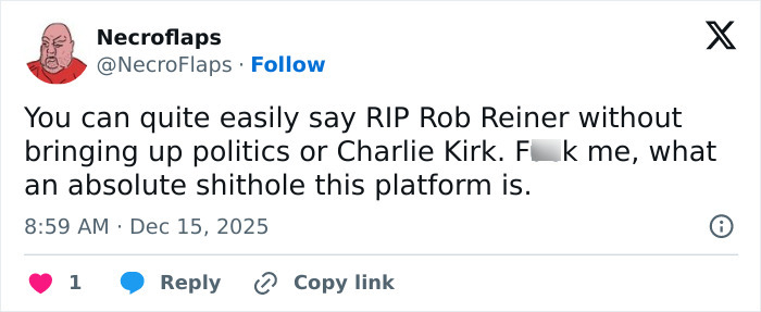 People Call Out MAGA Hypocrisy As Rob Reiner’s Slaying Compared To Charlie Kirk People Call Out MAGA Hypocrisy As Rob Reiner’s Slaying Compared To Charlie Kirk