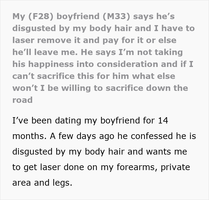 &ldquo;It Disgusts Him To Look At It&rdquo;: BF Demands GF Laser Off All Body Hair, Gets Destroyed Online