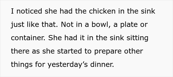 “I Didn’t Want Her Getting Sick”: Woman Loses Appetite After Seeing How Her MIL Prepares Chicken “I Didn’t Want Her Getting Sick”: Woman Loses Appetite After Seeing How Her MIL Prepares Chicken