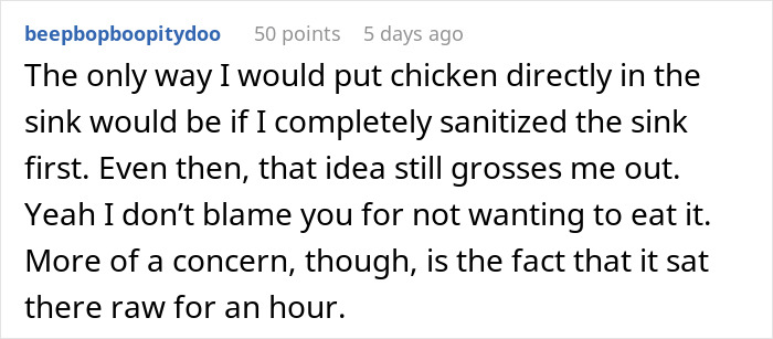 “I Didn’t Want Her Getting Sick”: Woman Loses Appetite After Seeing How Her MIL Prepares Chicken “I Didn’t Want Her Getting Sick”: Woman Loses Appetite After Seeing How Her MIL Prepares Chicken