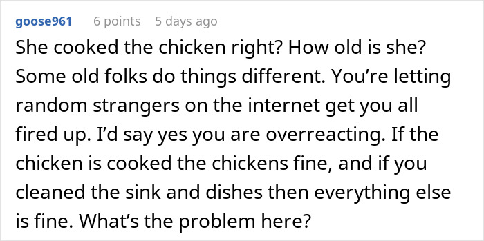 “I Didn’t Want Her Getting Sick”: Woman Loses Appetite After Seeing How Her MIL Prepares Chicken “I Didn’t Want Her Getting Sick”: Woman Loses Appetite After Seeing How Her MIL Prepares Chicken