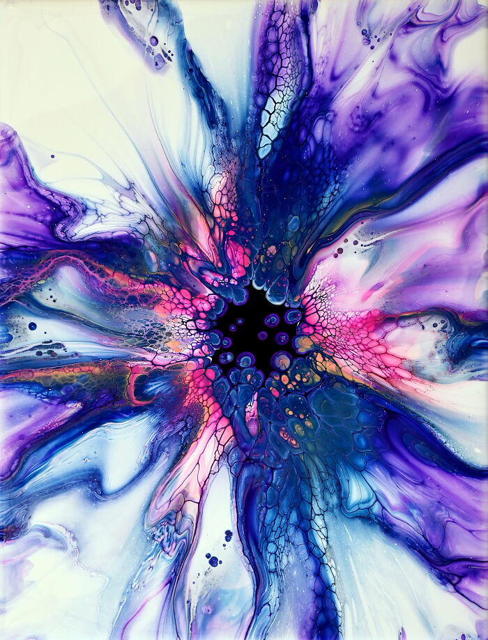 You Can Make Art With Just A Blow Dryer And Fluid Acrylics