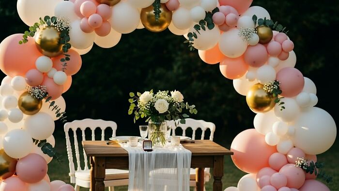 I Make Engagement Balloon Arches Look Premium