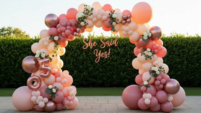 I Make Engagement Balloon Arches Look Premium
