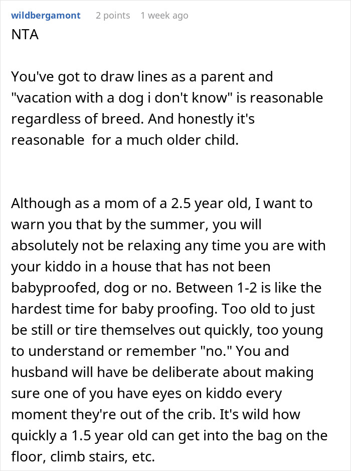 New Mom Politely Nopes Out Of Family Vacay After Bro Insists His Pit Bull Is Fine Around Her Baby New Mom Politely Nopes Out Of Family Vacay After Bro Insists His Pit Bull Is Fine Around Her Baby