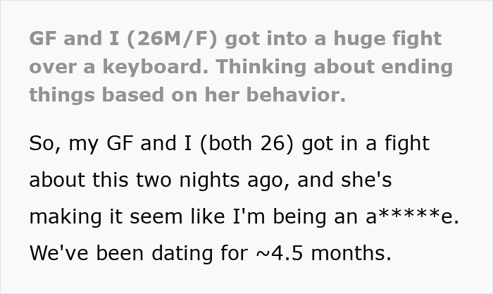 Man Lends Girlfriend A Spare Keyboard, Her Reaction Makes Him Dump Her