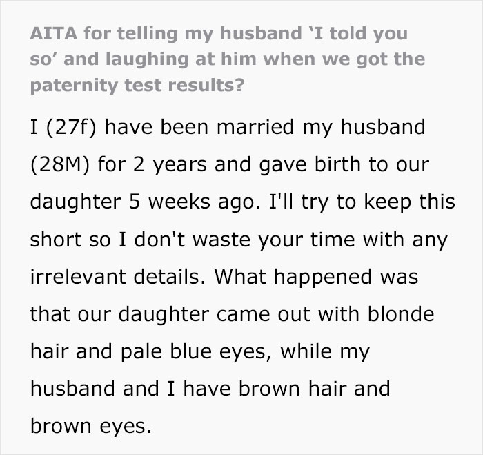 Man Freaks Out Over Baby’s Hair Color, Wife Laughs In His Face When Paternity Test Results Come In Man Freaks Out Over Baby’s Hair Color, Wife Laughs In His Face When Paternity Test Results Come In