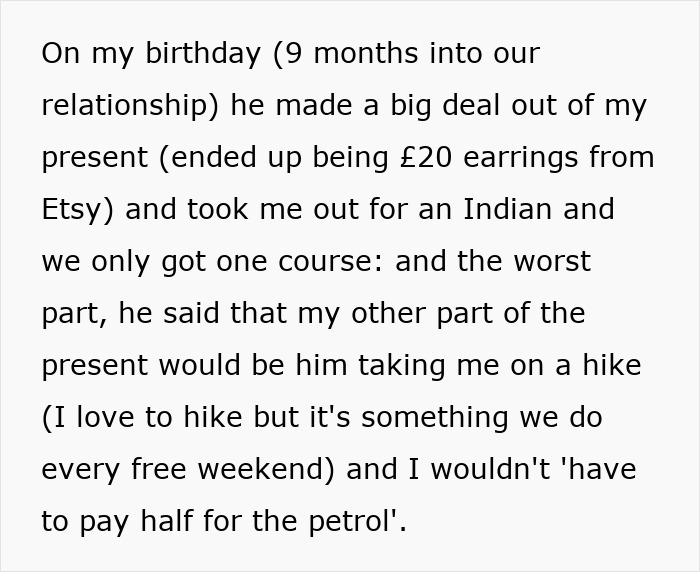 Woman Spoils BF On His Birthday, Starts Getting The Ick When She Gets Petrol Money As “Gift” Back