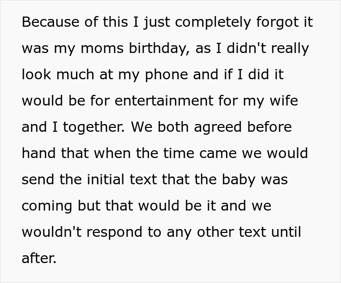 Mom Rages At Son For Forgetting Her Birthday, Accuses DIL Of Purposely Going Into Labor At That Time Mom Rages At Son For Forgetting Her Birthday, Accuses DIL Of Purposely Going Into Labor At That Time