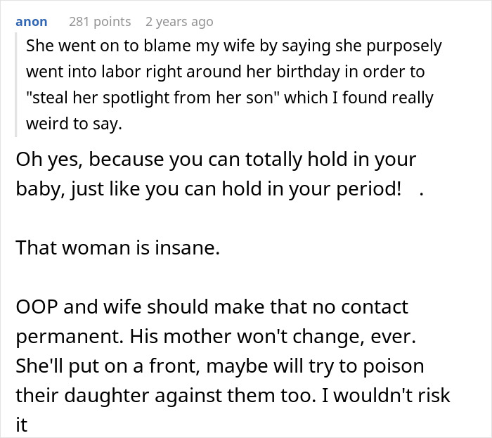Mom Rages At Son For Forgetting Her Birthday, Accuses DIL Of Purposely Going Into Labor At That Time Mom Rages At Son For Forgetting Her Birthday, Accuses DIL Of Purposely Going Into Labor At That Time