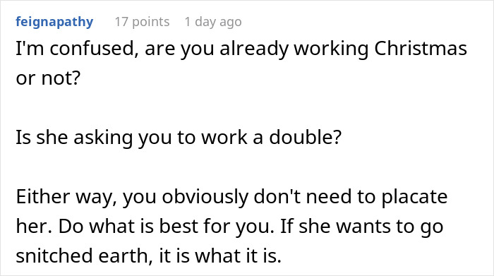 “Stated Like It Was Obvious”: Woman Thinks She’s Entitled To Day Off On Christmas Because Of Kids “Stated Like It Was Obvious”: Woman Thinks She’s Entitled To Day Off On Christmas Because Of Kids