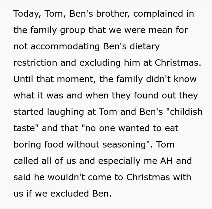 Picky Eater Demands Brother&rsquo;s In-Laws Change Entire Christmas Menu For Him, Gets A Reality Check