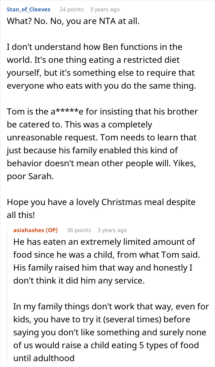 Picky Eater Demands Brother&rsquo;s In-Laws Change Entire Christmas Menu For Him, Gets A Reality Check