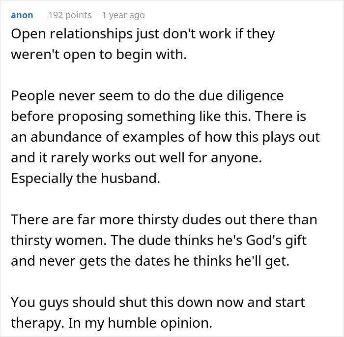 Man Pushes For Open Marriage, Realizes It&rsquo;s Not Something He Can Handle: &ldquo;Insane And Insecure&rdquo;