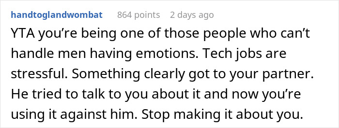 GF Thinks BF Is Being Absurd After He Comes Home Whining About Female Coworker’s Bad Review GF Thinks BF Is Being Absurd After He Comes Home Whining About Female Coworker’s Bad Review