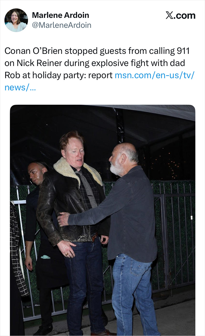 Conan O&rsquo;Brien Stopped 911 Call As Nick Reiner&rsquo;s Explosive Fight With Dad Terrified Guests At Party