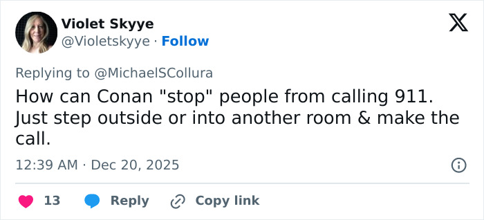 Conan O&rsquo;Brien Stopped 911 Call As Nick Reiner&rsquo;s Explosive Fight With Dad Terrified Guests At Party