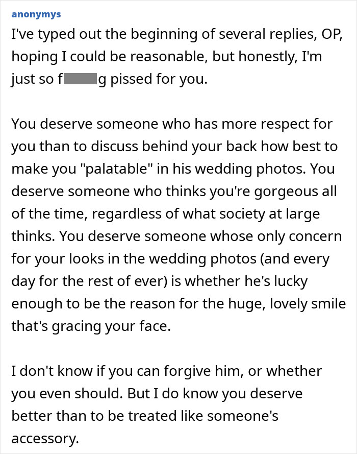 Guy Tells Friend He’s Worried About Wedding Photos Because Of Fianc&eacute;e’s Looks, Regrets It Dearly