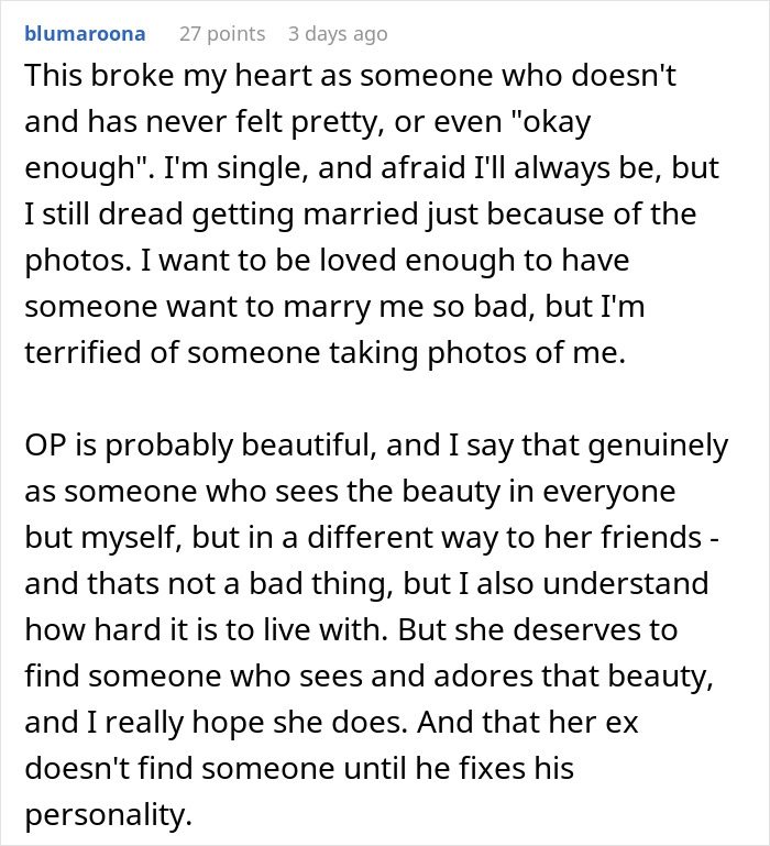 Guy Tells Friend He’s Worried About Wedding Photos Because Of Fianc&eacute;e’s Looks, Regrets It Dearly