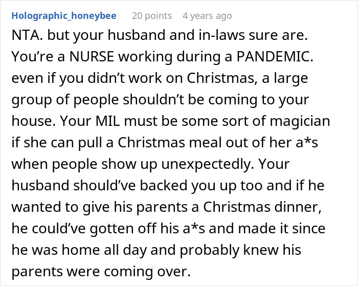 Nurse Warns In-Laws She Won&rsquo;t Host Christmas, They Act Surprised When There&rsquo;s No Celebration