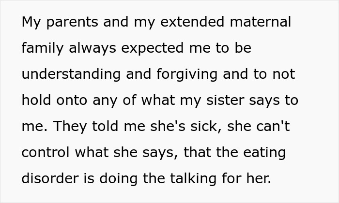 “AITAH For Refusing To Spend Christmas At Home If My Sister Is Released From Her Eating Disorder Clinic?” “AITAH For Refusing To Spend Christmas At Home If My Sister Is Released From Her Eating Disorder Clinic?”