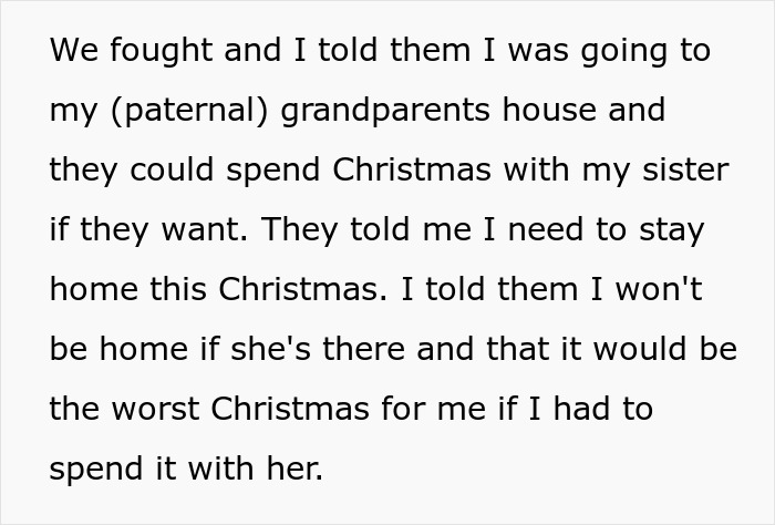 “AITAH For Refusing To Spend Christmas At Home If My Sister Is Released From Her Eating Disorder Clinic?” “AITAH For Refusing To Spend Christmas At Home If My Sister Is Released From Her Eating Disorder Clinic?”