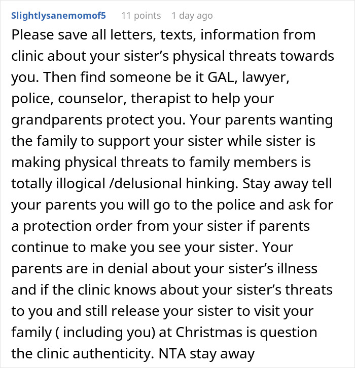 “AITAH For Refusing To Spend Christmas At Home If My Sister Is Released From Her Eating Disorder Clinic?” “AITAH For Refusing To Spend Christmas At Home If My Sister Is Released From Her Eating Disorder Clinic?”