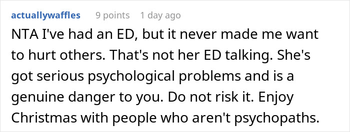 “AITAH For Refusing To Spend Christmas At Home If My Sister Is Released From Her Eating Disorder Clinic?” “AITAH For Refusing To Spend Christmas At Home If My Sister Is Released From Her Eating Disorder Clinic?”