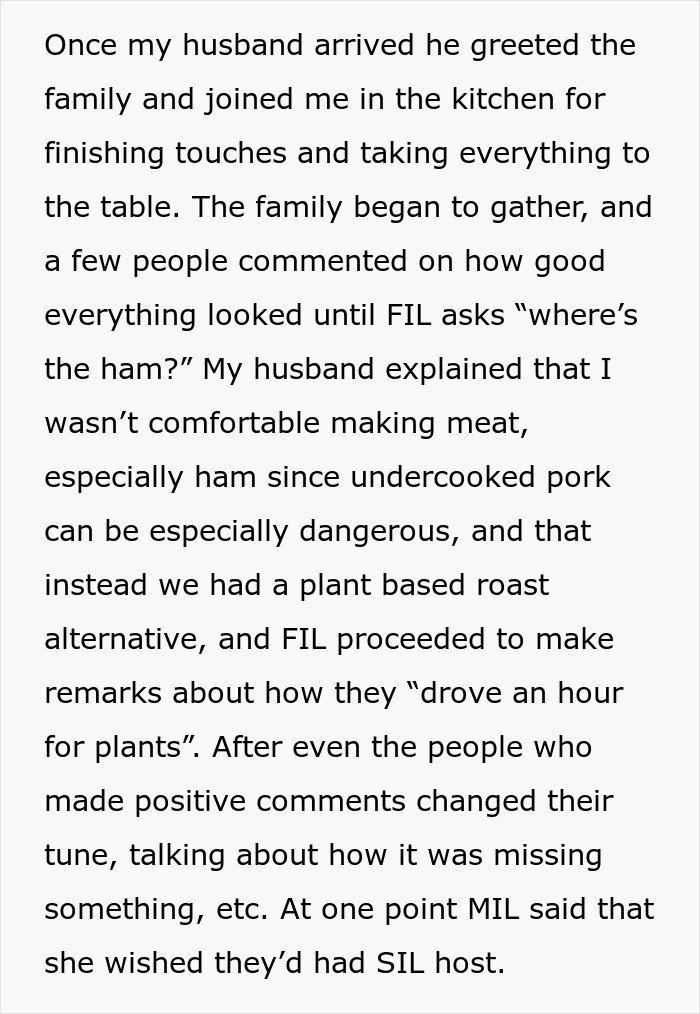 Vegetarian Woman Left Baffled After Family Demands Ham For Christmas Dinner, Are Shocked They’re Kicked Out