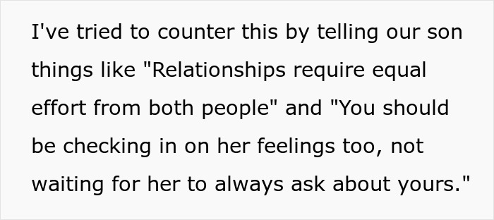 Hubby Teaches Teen Son That Women Should Do All The Emotional Labor, Faces Backlash From Wife Hubby Teaches Teen Son That Women Should Do All The Emotional Labor, Faces Backlash From Wife