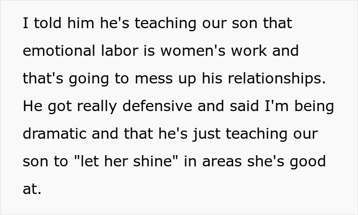 Hubby Teaches Teen Son That Women Should Do All The Emotional Labor, Faces Backlash From Wife Hubby Teaches Teen Son That Women Should Do All The Emotional Labor, Faces Backlash From Wife