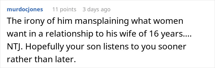 Hubby Teaches Teen Son That Women Should Do All The Emotional Labor, Faces Backlash From Wife Hubby Teaches Teen Son That Women Should Do All The Emotional Labor, Faces Backlash From Wife