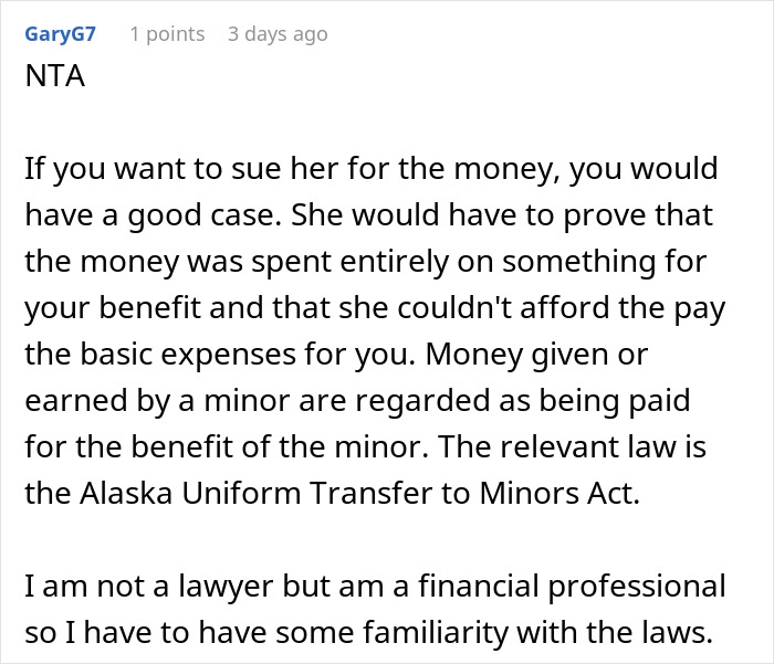 Teen Wonders What Happened To Her $30k, Mom Gives Vague Answers While People Online Call Her Ungrateful