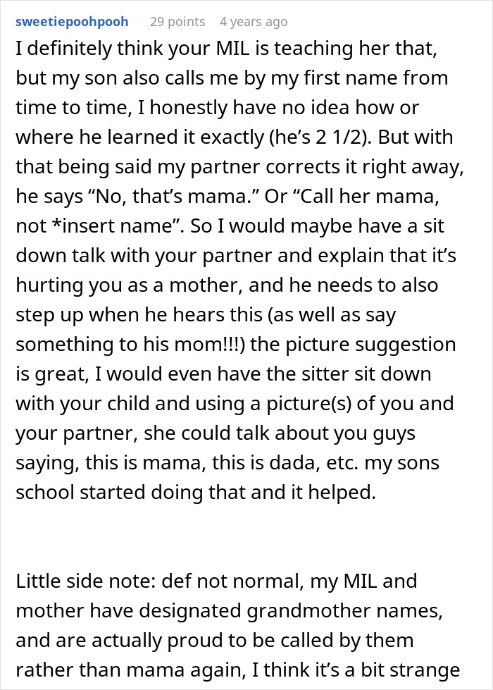 MIL Has Fun Teaching Grandkid To Call Her “Mama,” And Her Own Mom By Her Name, DIL Loses It