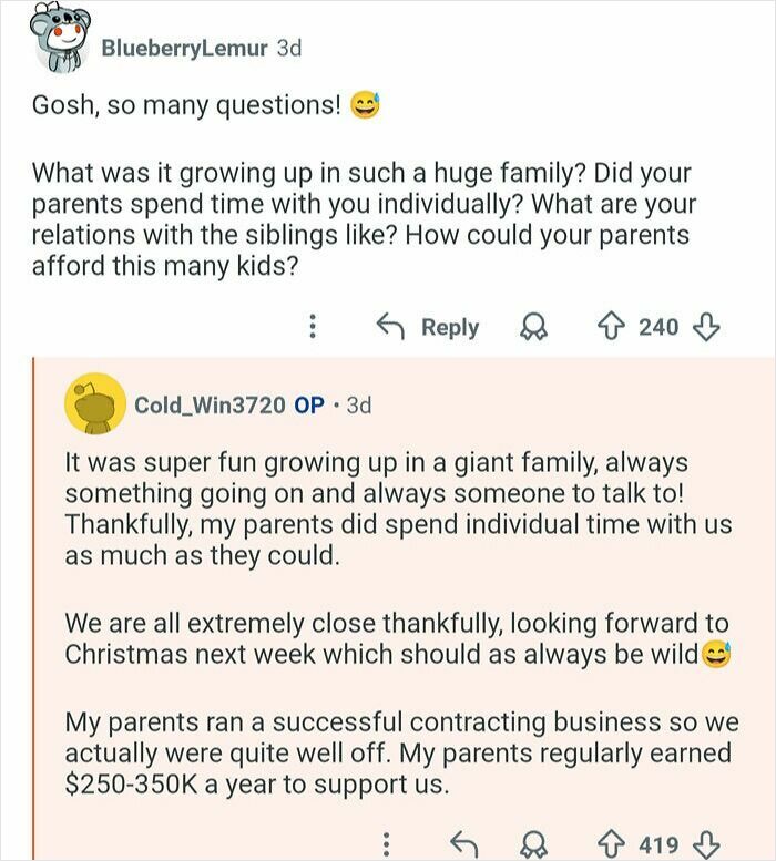 Man Who Has 21 Siblings Answers 40 Questions About His Life