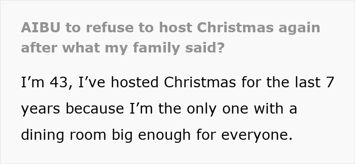 Family Demands Person Hosts Christmas Dinner, While Not Helping At All: “You Earn The Most”