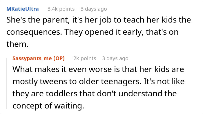 Woman Thinks She Deserves Another Christmas Gift Because She Opened One Early, Gets A Reality Check