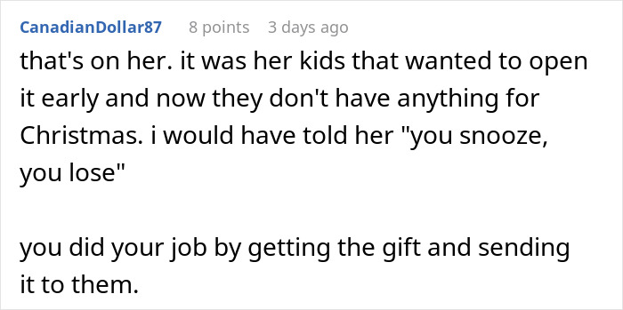 Woman Thinks She Deserves Another Christmas Gift Because She Opened One Early, Gets A Reality Check