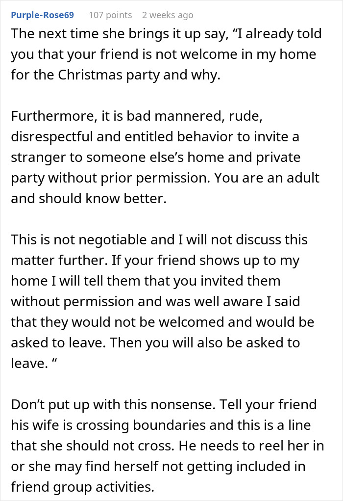 Host Tells Friend&rsquo;s Wife She Can&rsquo;t Invite Random People To Her House, Cancels Xmas After She Does