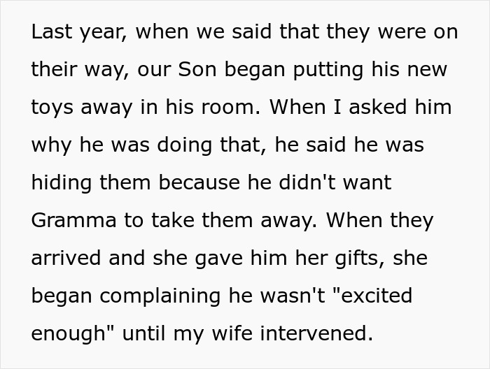 Grandma Turns Every Christmas Into A Weird Competition With Santa, Fam Blocks Her Gifts For Good